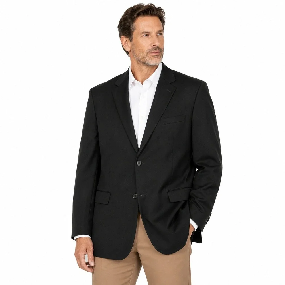 Johnny Bigg Blazer Men 56 Black Two-Button Paisley Lining Big and Tall J221SJ208